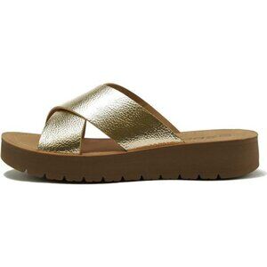 Women's Open Toe Flatform Platform Crisscross Band Upper Fashion Slide Sandals